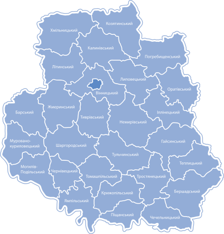 Карта Винницкой области
